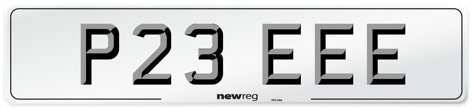 P23 EEE Number Plate from New Reg